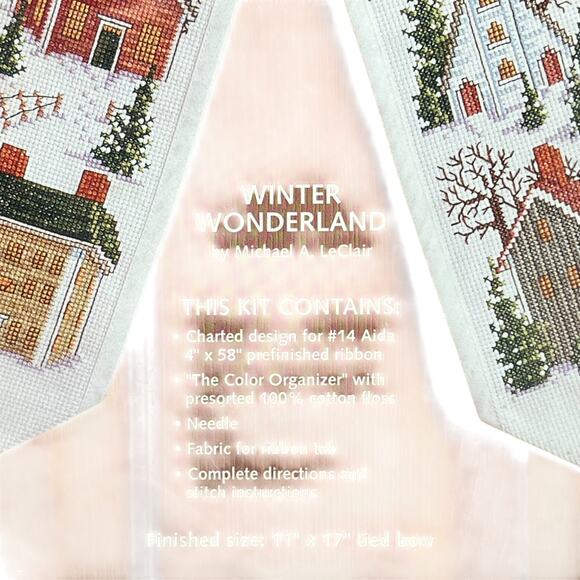 Cross Stitch "BOW TIES" Door Decoration Kit 11" x 17" Made in USA - Picture 5 of 5